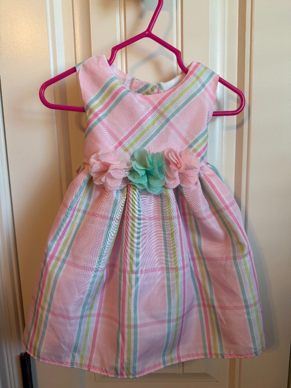 Good Lad 12 mos Pink and Green plaid dress